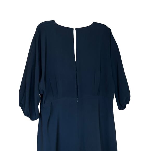 Mango MNG Black Button Front Puff Sleeve Dress Size 14 - Picture 6 of 9